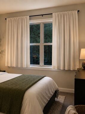 Sun Zero Ivory Blackout Curtain Panels Set of 4 36” x 64”